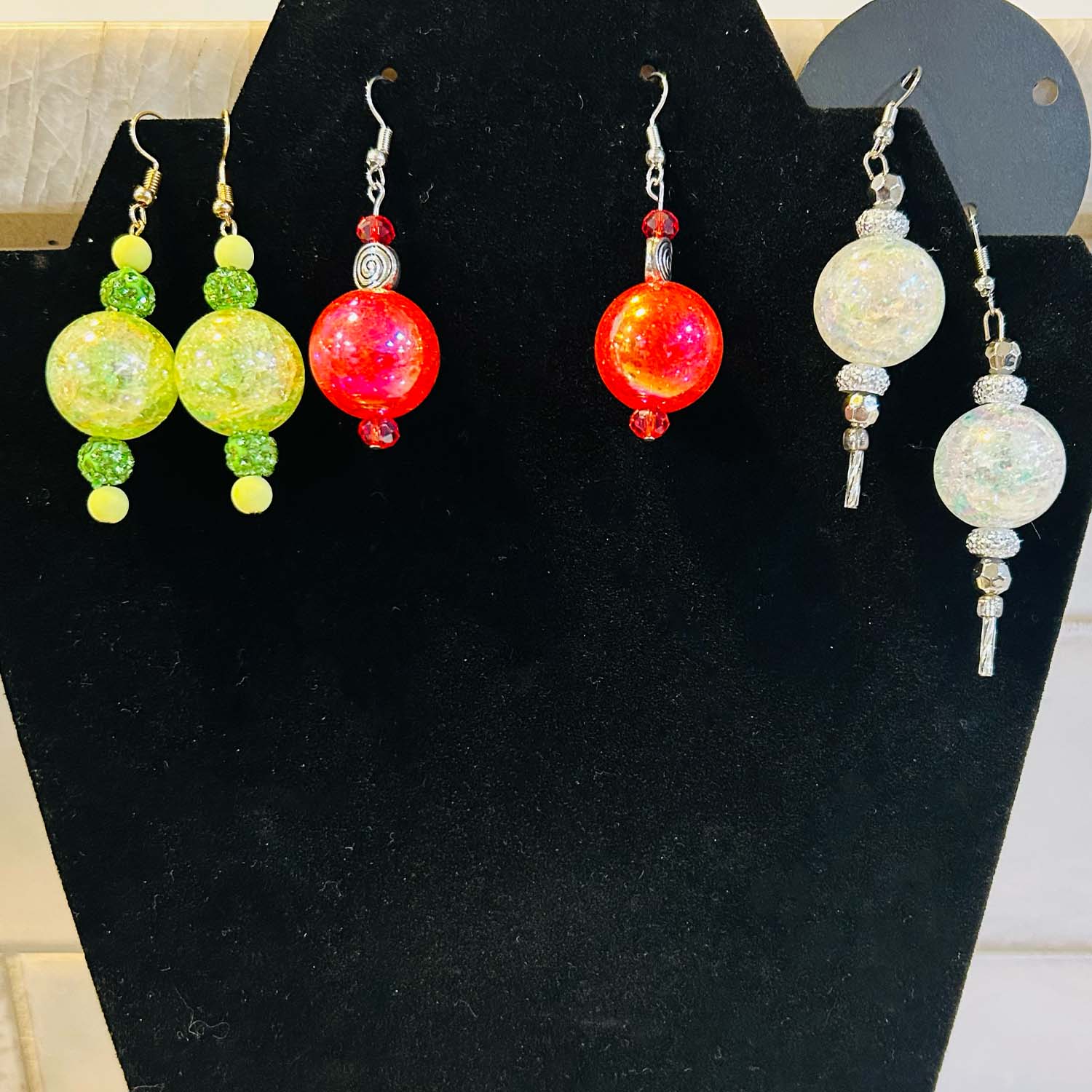 Sparkle Sphere Trio – Handmade Color Pop Earrings Set, teamsuicideprevention.org