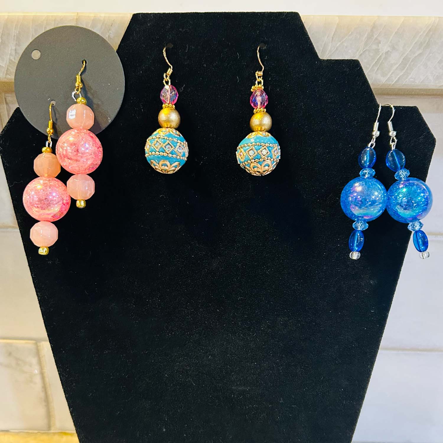 Trio of Artisan Beaded Earrings, teamsuicideprevention.org