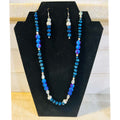Blue Crystal Beaded Necklace & Earring Set, teamsuicideprevention.org