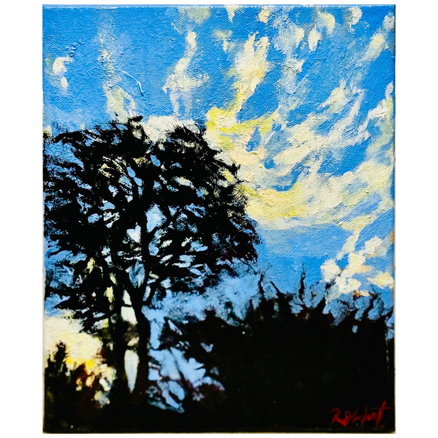 Peaceful Sky – Original Painting by Rhiannon Shurbert, teamsuicideprevention.org